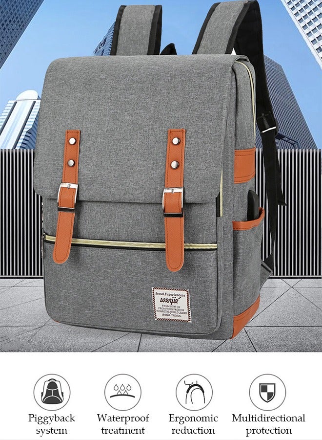 DUNISO New three piece backpack, large capacity minimalist business computer bag, USB charging travel backpack, used for business and travel - Image 4