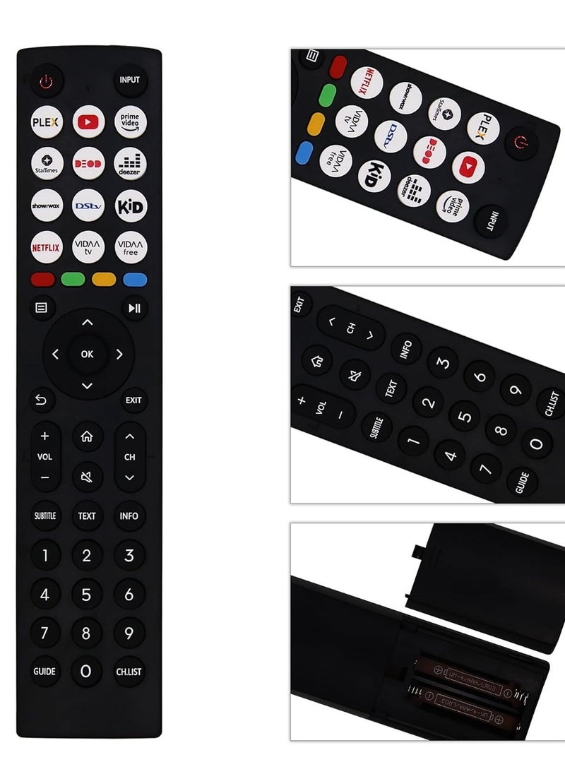 PopZa New Universal Replacement Remote Control for Hisense TV – Compatible with Hisense Vida 40A4KV, 32A4KV, 43A4KV, 43A4KV NJAL NKHM – No Setup Required with Battery Included - Image 3