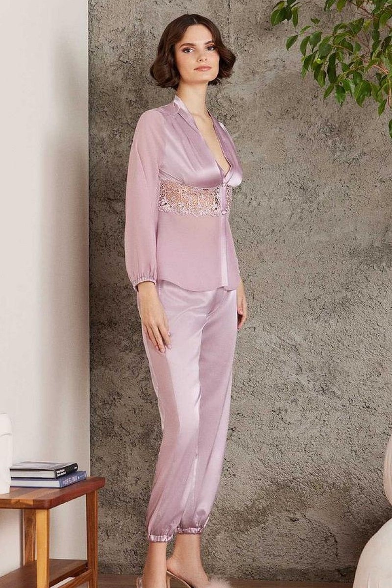 pierre cardin 6005 Women's Satin Lace 6-Piece Dowry Set-Rose  - Image 2