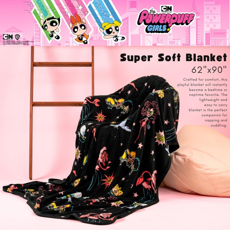 Franco Franco Collectibles The Powerpuff Girls Bedding Super Soft Plush Blanket  62 in x 90 in  (Officially Licensed Product) - Image 2