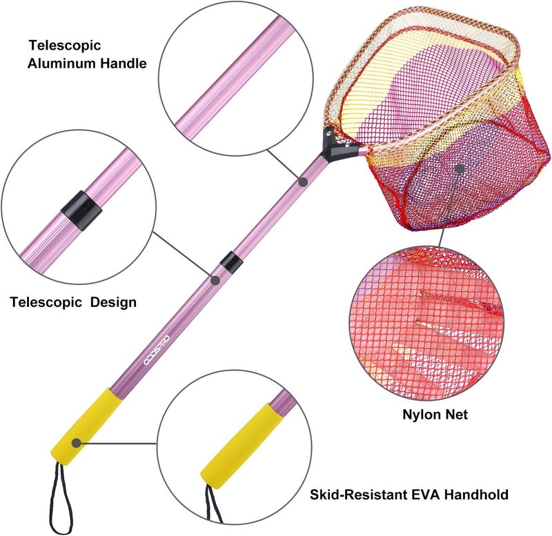 ODDSPRO Kids Fishing Net - Telescoping Bait, Minnow, and Butterfly Net With 11.4" Depth, Handle Extends to 30" for Easy Catch and Release - Image 3