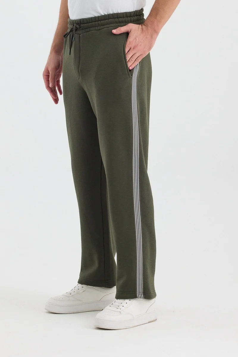 Cool Tarz Men's Regular Stripe Detailed Lace-Up 3 Thread Sweatpants