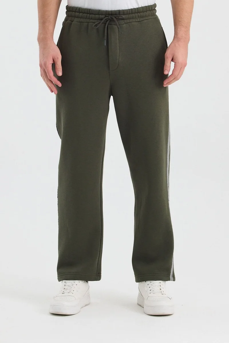 Cool Tarz Men's Regular Stripe Detailed Lace-Up 3 Thread Sweatpants