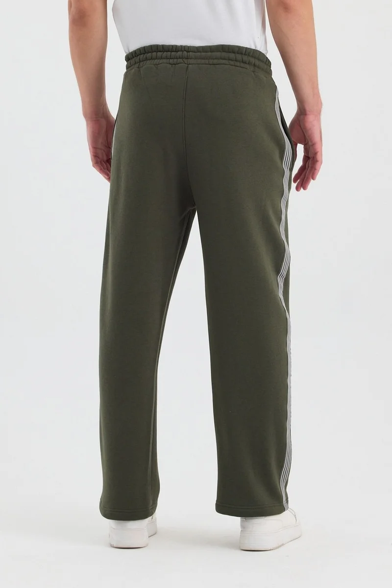 Cool Tarz Men's Regular Stripe Detailed Lace-Up 3 Thread Sweatpants