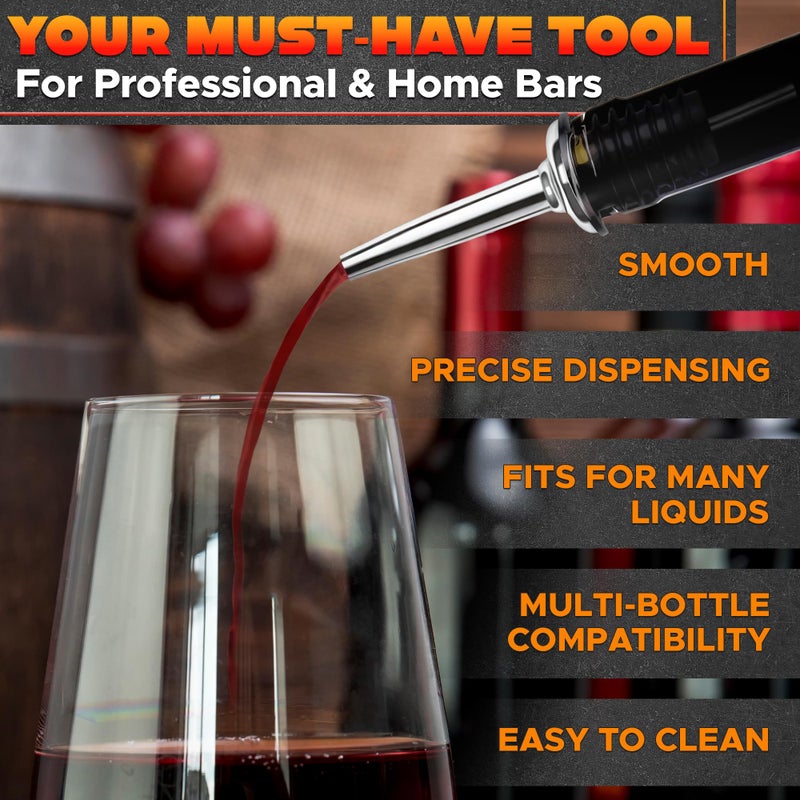 DIMROM 12Pcs Stainless Steel Liquor Pour Spout Covers - Leak-Resistant Alcohol Pour Spouts for Liquor Bottles, Oil Topper for Bottle with Silicone Seal Rings & Rubber Cups - Olive Oil Spouts for Bottles - Image 4