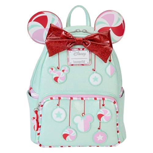Loungefly Disney Minnie Holiday Peppermint Ornaments Mini Backpack - Image 1