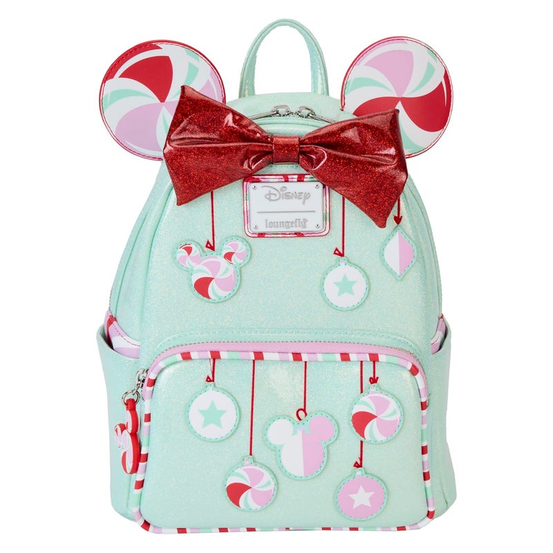 Loungefly Disney Minnie Holiday Peppermint Ornaments Mini Backpack - Image 2