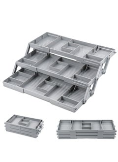Generic 3 Tier Drawer Organizer Expandable Collapsible Multi Level Storage Trays for Office Bathroom Kitchen, Drawer Organizer for Jewelry, Junk, Makeup, Silverware and small items  - Image 2