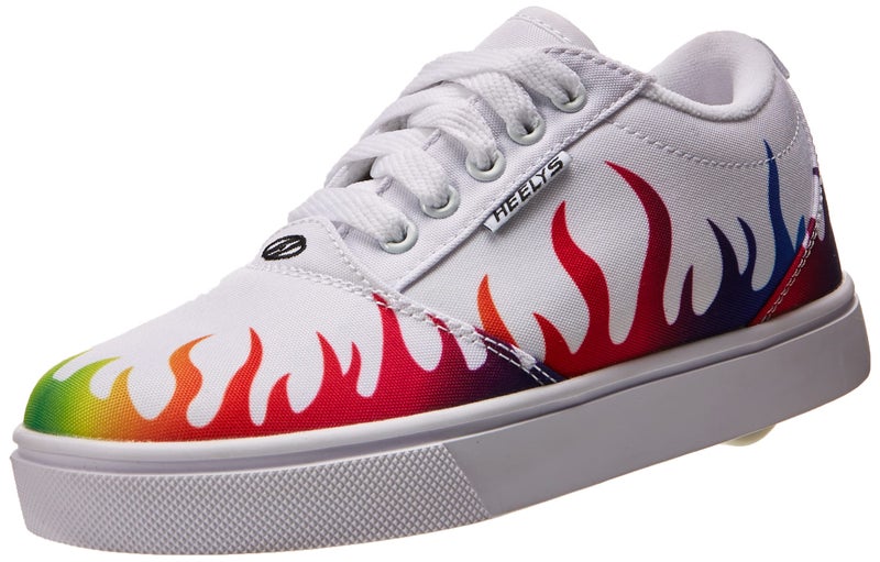 Heelys girls Wheeled Footwear Skate Shoe, White/Rainbow, 5 Big Kid US