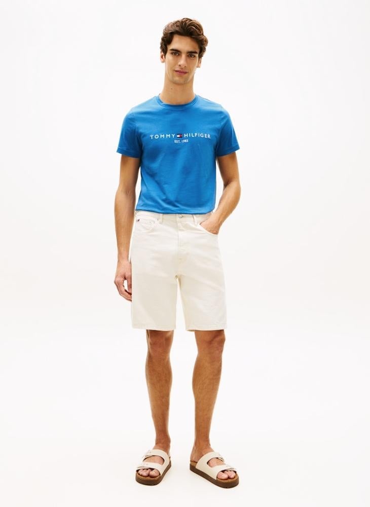 TOMMY HILFIGER Logo Embroidery Slim Jersey T-Shirt - Image 4
