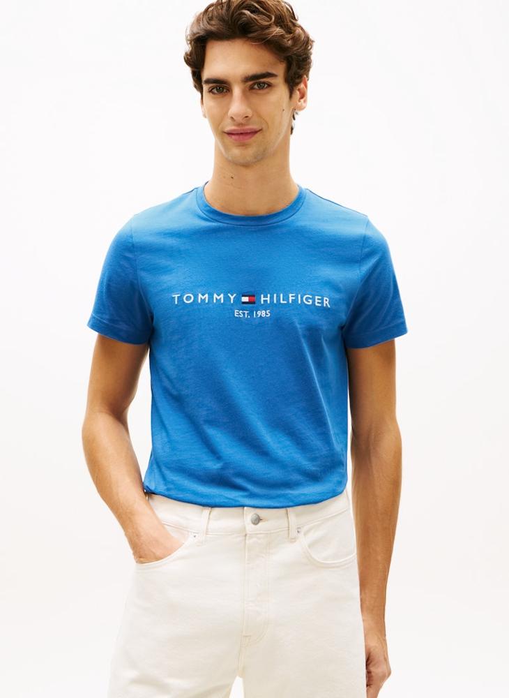 TOMMY HILFIGER Logo Embroidery Slim Jersey T-Shirt - Image 1