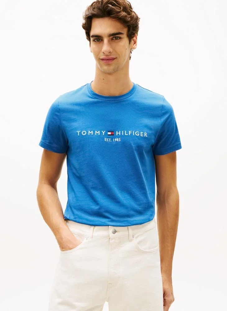 Tommy Hilfiger Logo Embroidery Slim Jersey T-Shirt