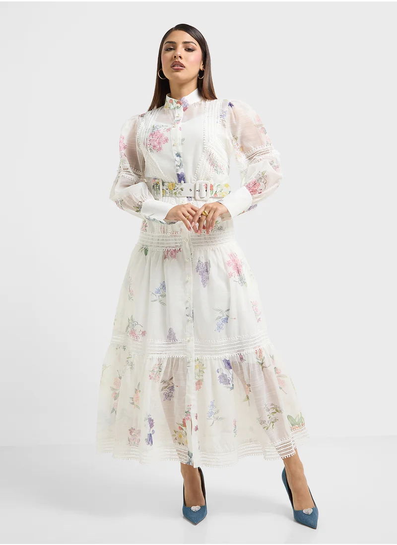 خزانة Floral Print Dress