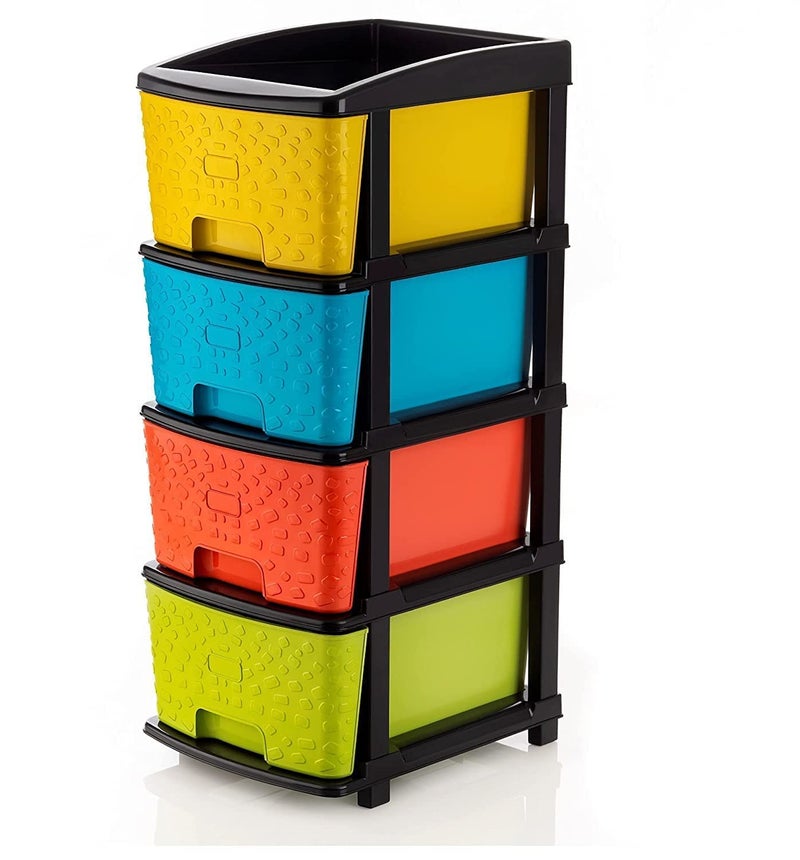 IMMERSE IMMERSE 4 XL Multipurpose Drawer Plastic Modular Chest Storage Organizer Home Office Parlor School Doctors Home and Kids 4 XL Multi Color  - Image 1
