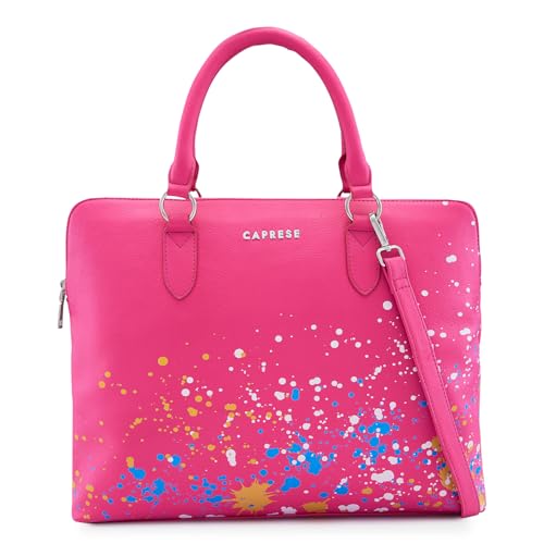 Caprese Splash Laptop Bag for Women (Large, Fuchsia) - Image 1