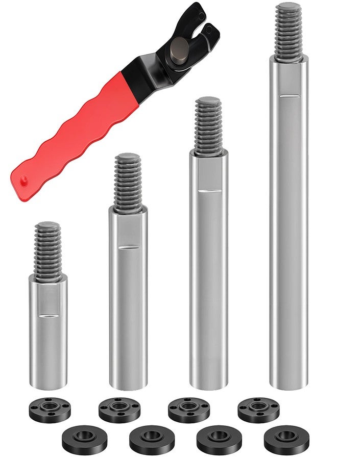 توموروتيك طقم عمود تمديد لصنفرة الزوايا من توموروتيك مع مفتاح ربط قابل للتعديل، و4 قضبان تمديد 60/80/100/140 مم، و4 صواميل تثبيت، وفولاذ متين، وخيط عالمي 5/8 بوصة - 11 لصنفرة الزوايا وآلات التلميع. - Image 1