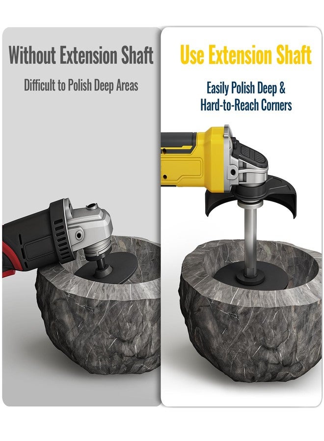 توموروتيك طقم عمود تمديد لصنفرة الزوايا من توموروتيك مع مفتاح ربط قابل للتعديل، و4 قضبان تمديد 60/80/100/140 مم، و4 صواميل تثبيت، وفولاذ متين، وخيط عالمي 5/8 بوصة - 11 لصنفرة الزوايا وآلات التلميع. - Image 4