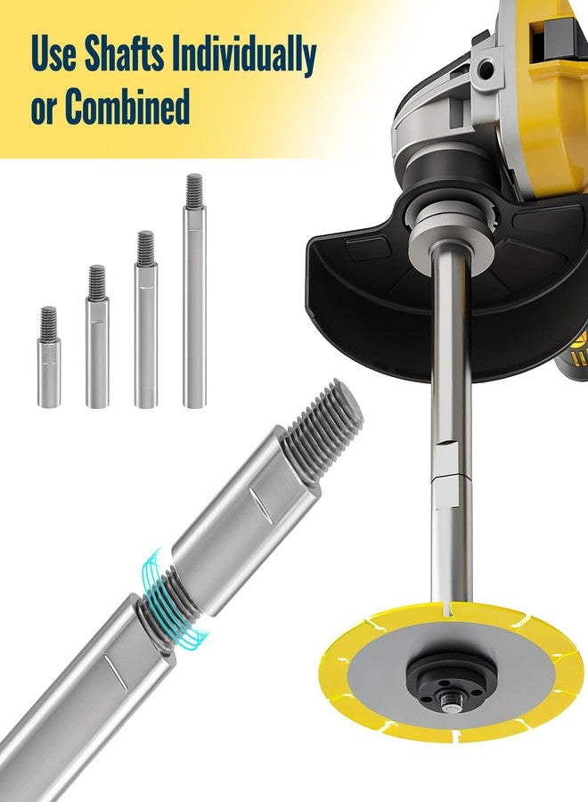 توموروتيك طقم عمود تمديد لصنفرة الزوايا من توموروتيك مع مفتاح ربط قابل للتعديل، و4 قضبان تمديد 60/80/100/140 مم، و4 صواميل تثبيت، وفولاذ متين، وخيط عالمي 5/8 بوصة - 11 لصنفرة الزوايا وآلات التلميع. - Image 5