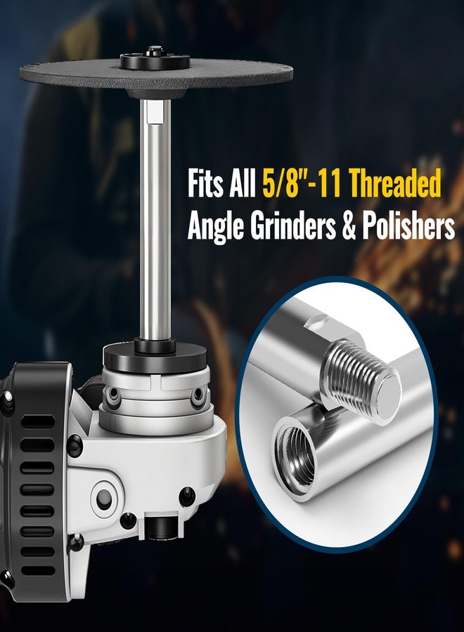 توموروتيك طقم عمود تمديد لصنفرة الزوايا من توموروتيك مع مفتاح ربط قابل للتعديل، و4 قضبان تمديد 60/80/100/140 مم، و4 صواميل تثبيت، وفولاذ متين، وخيط عالمي 5/8 بوصة - 11 لصنفرة الزوايا وآلات التلميع. - Image 2