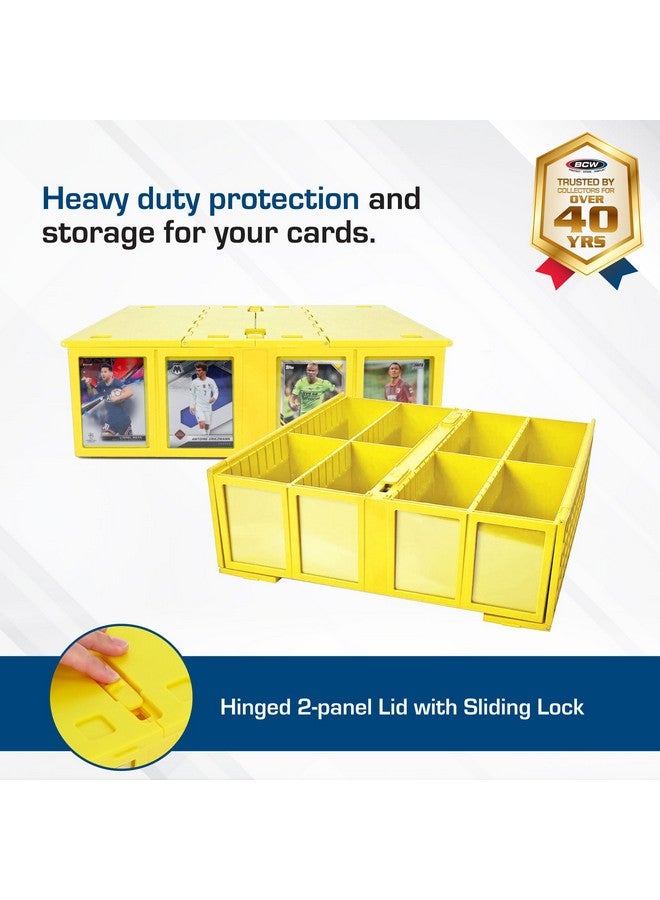 BCW Collectible Card Bin - Single Yellow | Holds 3200 Cards | Includes 4 Card Storage Partitions - Image 2