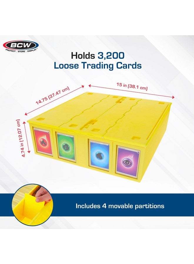 BCW Collectible Card Bin - Single Yellow | Holds 3200 Cards | Includes 4 Card Storage Partitions - Image 3