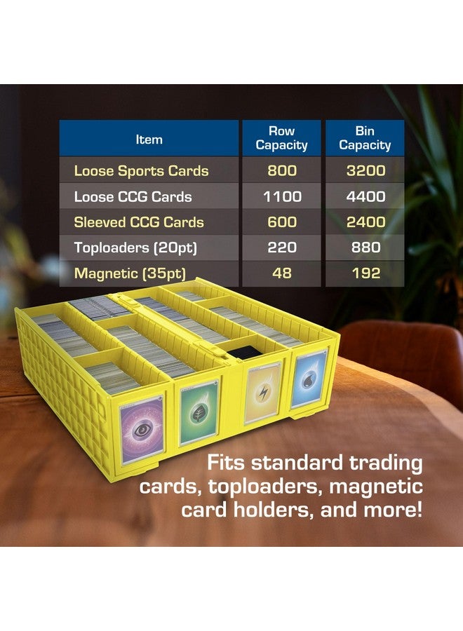 BCW Collectible Card Bin - Single Yellow | Holds 3200 Cards | Includes 4 Card Storage Partitions - Image 5