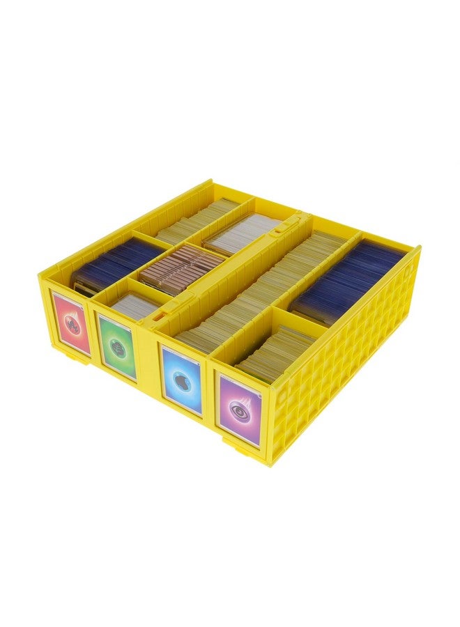 BCW Collectible Card Bin - Single Yellow | Holds 3200 Cards | Includes 4 Card Storage Partitions - Image 1