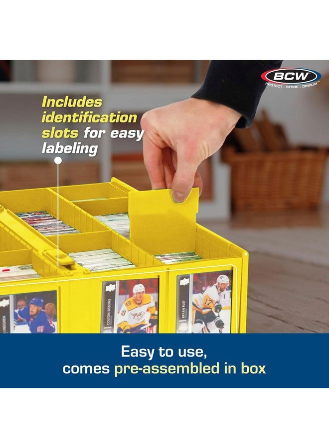 BCW Collectible Card Bin - Single Yellow | Holds 3200 Cards | Includes 4 Card Storage Partitions - Image 4
