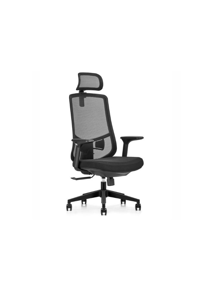 AMFAH Staff Chair – WENDY HB | High Back Design with 3D Armrests | Durable Nylon Frame & Adjustable Lumbar Support - Image 3