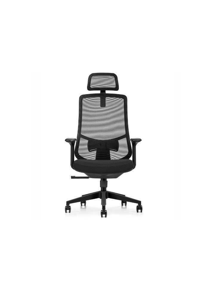 AMFAH Staff Chair – WENDY HB | High Back Design with 3D Armrests | Durable Nylon Frame & Adjustable Lumbar Support - Image 1