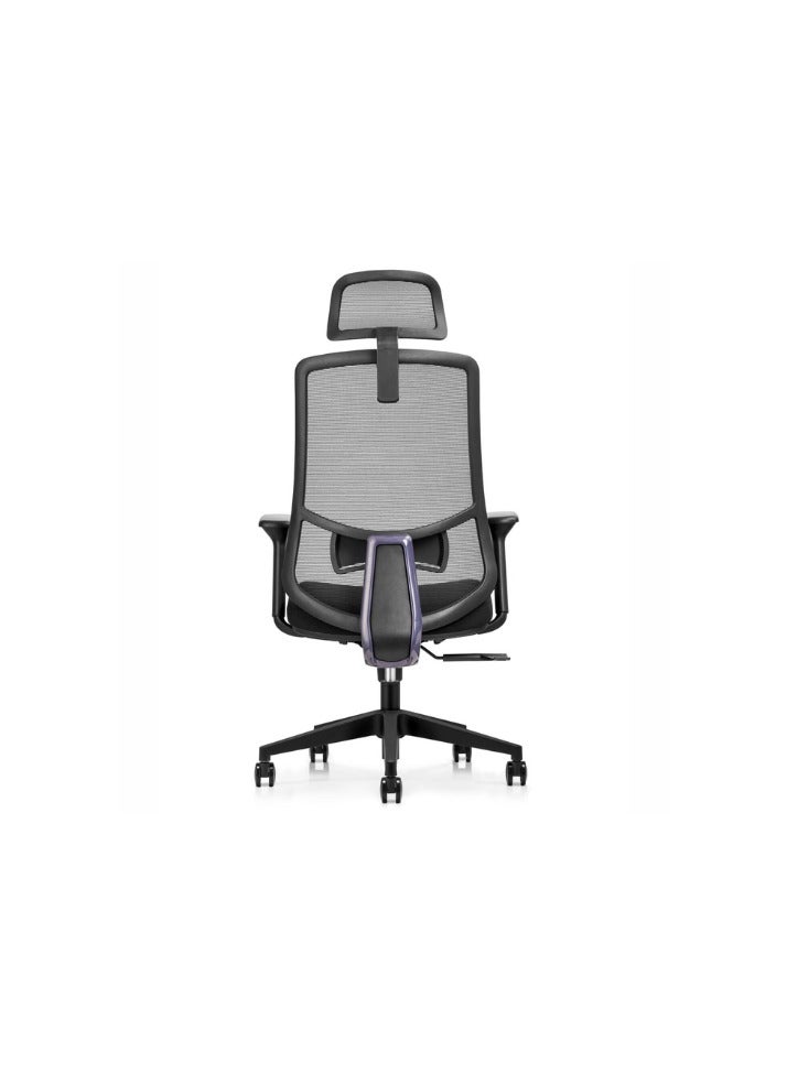 AMFAH Staff Chair – WENDY HB | High Back Design with 3D Armrests | Durable Nylon Frame & Adjustable Lumbar Support - Image 2