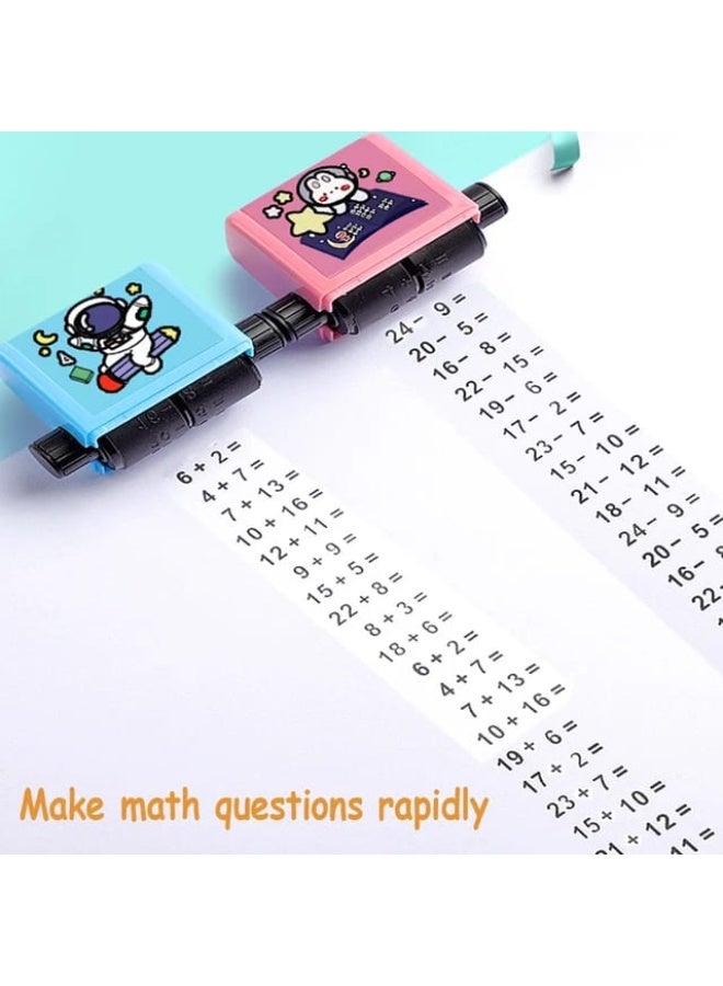2 in 1 Math Roller Stamp Within 100 Multiplication and Division Dual Head Smart Math Practice Stamps Teaching Stamps for Kids - Image 3