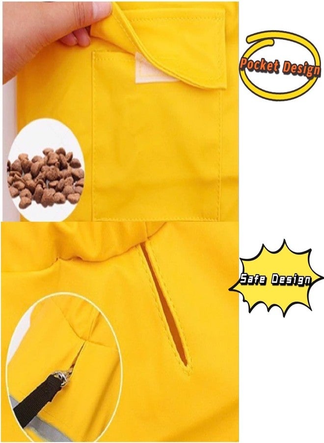 PETANGEL Dog Raincoat Adjustable Pet Water Proof Clothes Lightweight Rain Jacket Poncho Hoodies with Reflective Strip for Small Medium Large Dogs (Size: S, Yellow) - Image 3