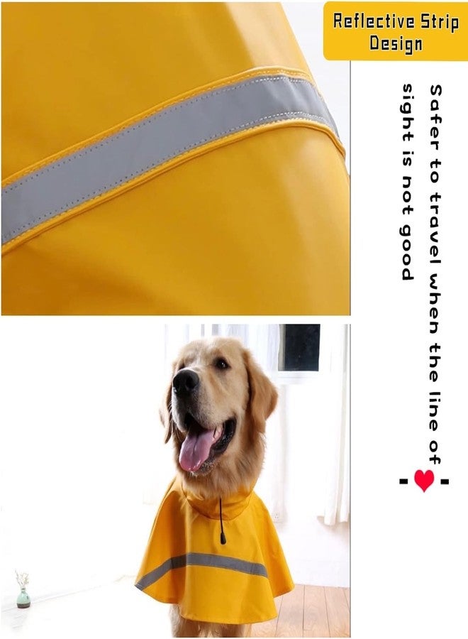 PETANGEL Dog Raincoat Adjustable Pet Water Proof Clothes Lightweight Rain Jacket Poncho Hoodies with Reflective Strip for Small Medium Large Dogs (Size: S, Yellow) - Image 2