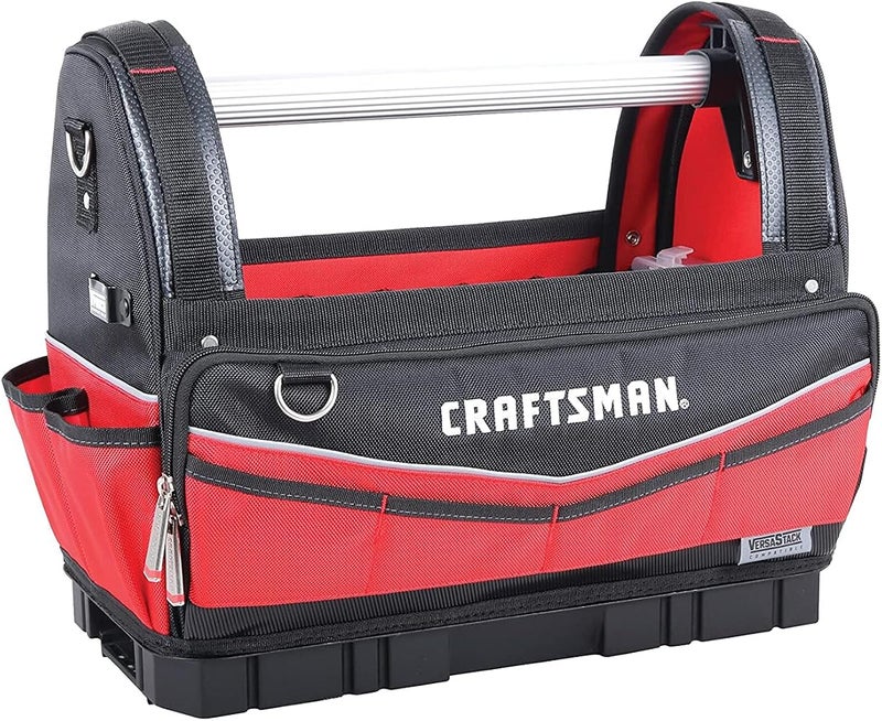 كرافتس مان { "titleAr": "حقيبة أدوات CRAFTSMAN VERSASTACK عالية الجودة، مقاومة للماء، قاع صلب، سعة 17 بوصة، مزودة بحزام قابل للتعديل (CMST17621)" "detailsAr": "متانة: سمك قماش 1680 دينير، مقاوم للرطوبة، سهولة الاستخدام: أزرار زيبر مزدوجة ذات لو - Image 3