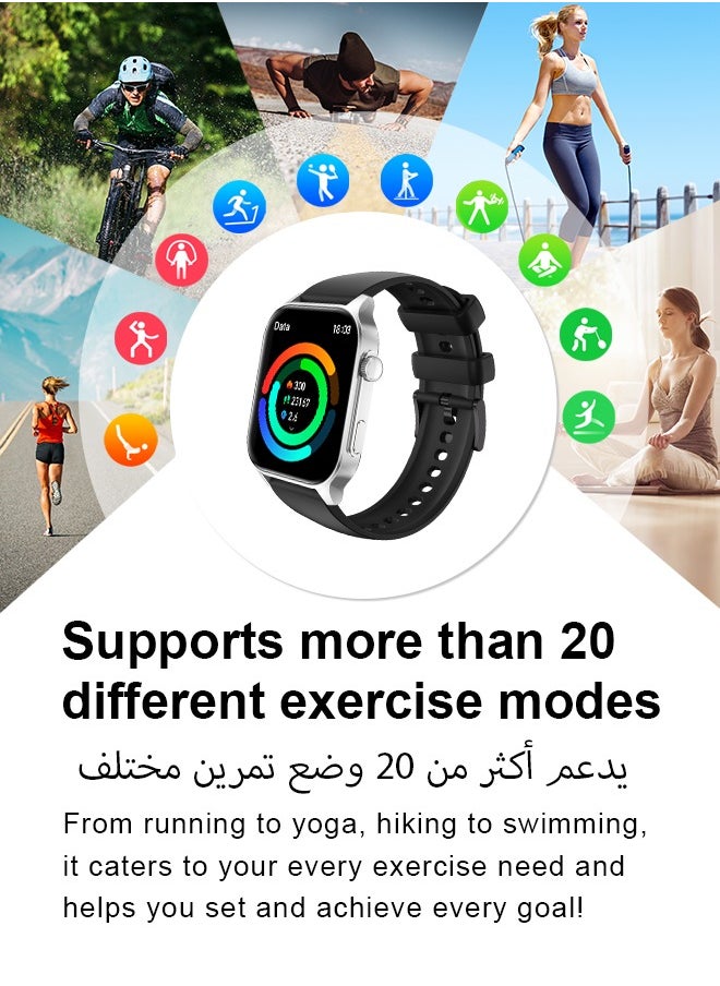 WAPIK - Korean Brand X5S Smart Watch,Business Smartwatch,Waterproof Fitness Watch, Bluetooth Calling,Smart watch for Men, Zinc Alloy Vacuum Plating, Heart Rate Monitoring,Smart watch for women Black - Image 1