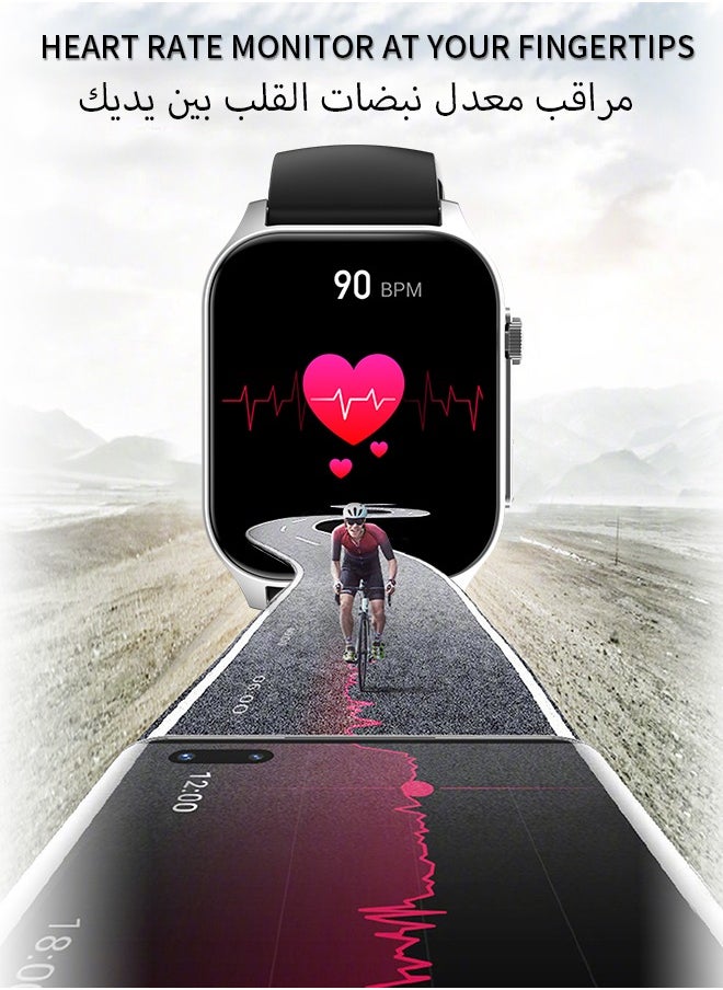 WAPIK - Korean Brand X5S Smart Watch,Business Smartwatch,Waterproof Fitness Watch, Bluetooth Calling,Smart watch for Men, Zinc Alloy Vacuum Plating, Heart Rate Monitoring,Smart watch for women Black - Image 1