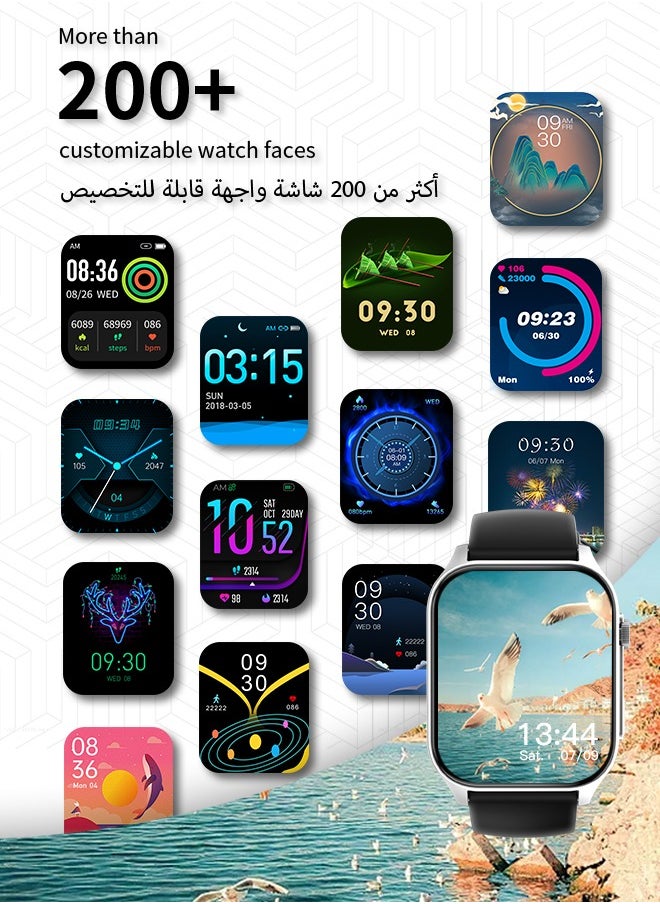 WAPIK - Korean Brand X5S Smart Watch,Business Smartwatch,Waterproof Fitness Watch, Bluetooth Calling,Smart watch for Men, Zinc Alloy Vacuum Plating, Heart Rate Monitoring,Smart watch for women Black - Image 1