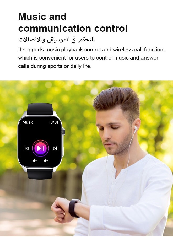 WAPIK - Korean Brand X5S Smart Watch,Business Smartwatch,Waterproof Fitness Watch, Bluetooth Calling,Smart watch for Men, Zinc Alloy Vacuum Plating, Heart Rate Monitoring,Smart watch for women Black - Image 1