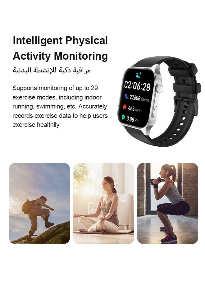 WAPIK - Korean Brand X5S Smart Watch,Business Smartwatch,Waterproof Fitness Watch, Bluetooth Calling,Smart watch for Men, Zinc Alloy Vacuum Plating, Heart Rate Monitoring,Smart watch for women Black - Image 1