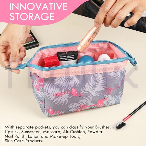 Niwlix Polyester Pack of 2, 12 Cms Travel Toiletry Makeup Cosmetic Organizer Pouch Bag Shaving Household Grooming Travel Storage Organizer Bags Pouches Kit - Image 4