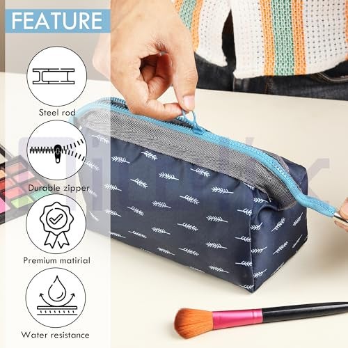 Niwlix Polyester Pack of 2, 12 Cms Travel Toiletry Makeup Cosmetic Organizer Pouch Bag Shaving Household Grooming Travel Storage Organizer Bags Pouches Kit - Image 3