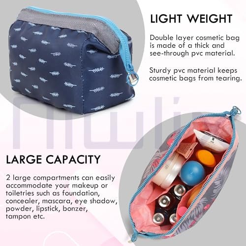 Niwlix Polyester Pack of 2, 12 Cms Travel Toiletry Makeup Cosmetic Organizer Pouch Bag Shaving Household Grooming Travel Storage Organizer Bags Pouches Kit - Image 5