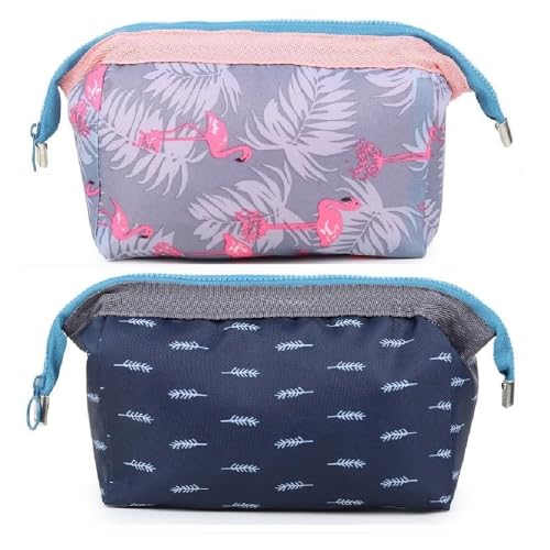 Niwlix Polyester Pack of 2, 12 Cms Travel Toiletry Makeup Cosmetic Organizer Pouch Bag Shaving Household Grooming Travel Storage Organizer Bags Pouches Kit - Image 1