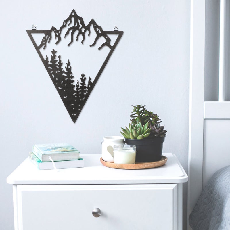 Mountain Trees Wood Sign Hanging Mountain Trees Wall Art Cutout Mountain Decor - Image 5