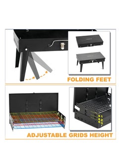 Rightsure Portable Charcoal Grill, BBQ Grill Outdoor Folding Barbecue ,with Barbecue Accessories & Lid for Outdoor Cooking Camp Picnic Hiking Beach Patio Smokers(B-Grill)  - Image 3