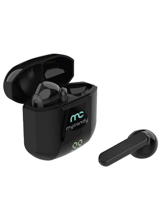 MYCANDY TWS175 Ultra Compact True Wireless Earbuds With Digital Battery Level Display Black - Image 1