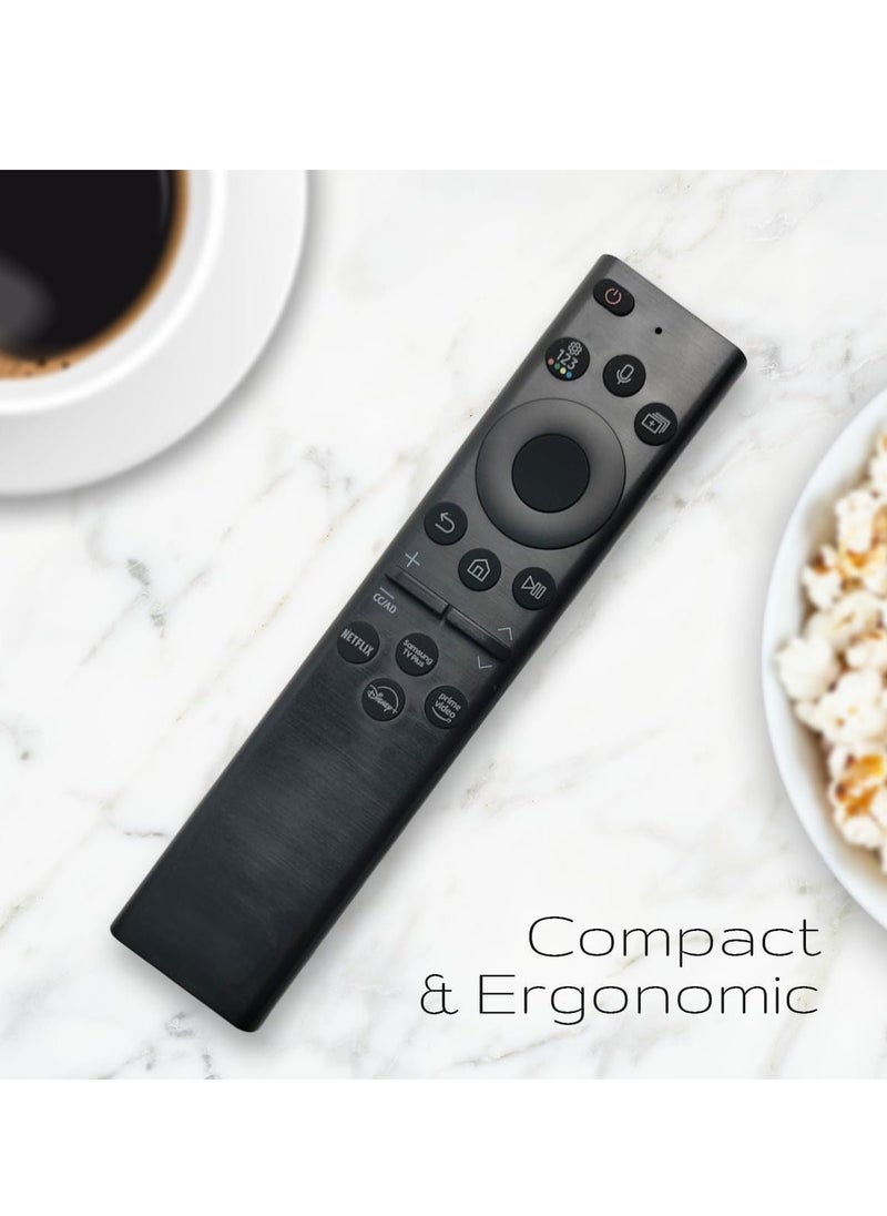 PopZa Original OEM BN59-01385A Solar Voice Remote Control for Samsung Smart TVs, Compatible with Neo QLED, The Frame & Crystal UHD Series (2021 Model) – Eco-Friendly & Rechargeable - Image 5