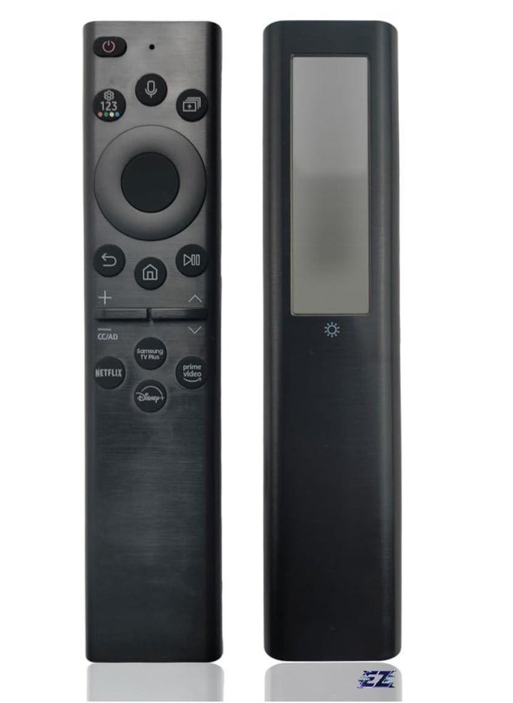 PopZa Original OEM BN59-01385A Solar Voice Remote Control for Samsung Smart TVs, Compatible with Neo QLED, The Frame & Crystal UHD Series (2021 Model) – Eco-Friendly & Rechargeable - Image 1