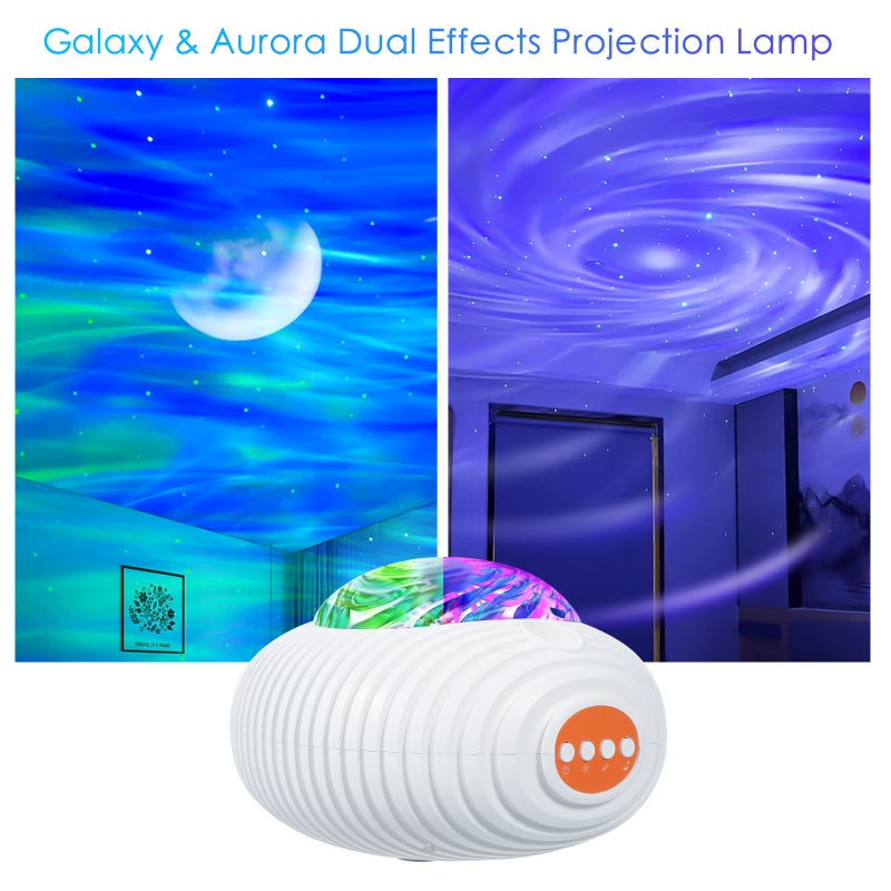 مُصُباح إسقاط ذو القوس القطبي والمجرة Star Projector، مشغل الضوضاء البيضاء للغرفة النوم، مع ألوان ضوء قابلة للتعديل وسطوع، وسيطرة عن بعد، ومؤقت 0.5/1/1.5 ساعة، تزيين سقف الغرفة كهدية عيد الميلاد - Image 4